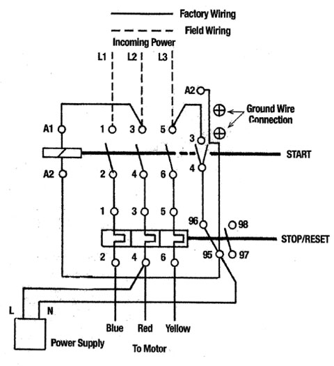 Typical 220 volts 3 phase Electrical Diagram