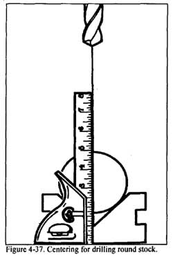 Centering for drilling round stock