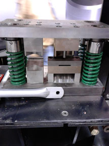 Die Set to Flatten Tube and Punch a Hole