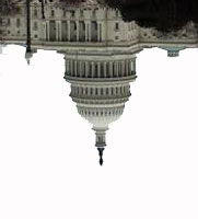 Photo of the US Capitol upside down