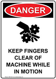 Machinery Safety: Keep Fingers Clear of Machine While in Motion