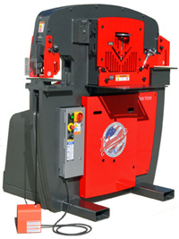 Edwards 100 ton hydraulic Ironworker Machine with spare hydraulic powered tooling station. 