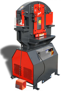 Edwards 40 ton Hydraulic Ironworker Machine with spare hydraulic powered cavity for optional tooling on right side
