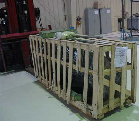 Photo should freight damage to machine shipping crate