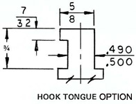 Hook Tongue Option for press brake punches