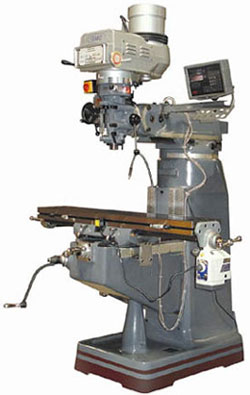 GMC 9 x 49 Bridgeport style milling machine shown with optional digital readout and X power feed.